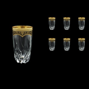 Trix B0 TEGB Water Glasses 470ml 6pcs in Flora´s Empire Golden Black Decor (26-567)