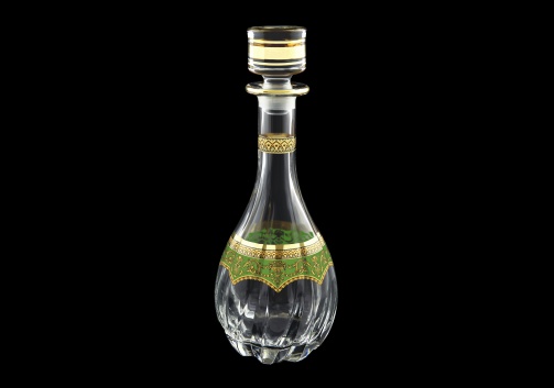 Trix RD TEGG Round Decanter 900ml 1pc in Flora´s Empire Golden Green Decor (24-570)