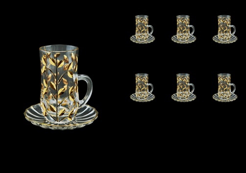 Laurus TS LLG Tea Cup 6x140ml 6pcs in Gold (1358/6)