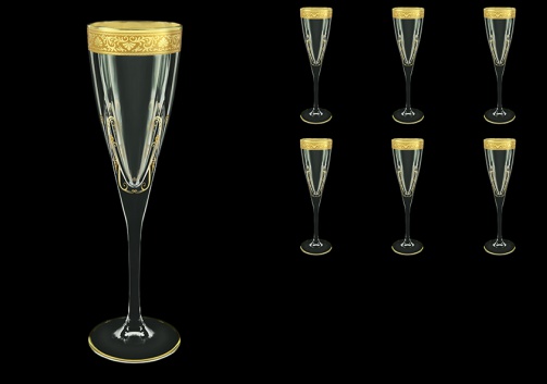 Fusion CFL FNGC H Champagne Flutes 170ml 6pcs in Romance Golden Classic Decor+H (33-434/H)
