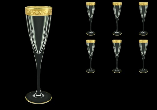 Fusion CFL FNGC Champagne Flutes 170ml 6pcs in Romance Golden Classic Decor (33-434)