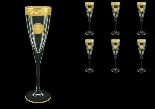 Fusion CFL FOGC Champagne Flutes 170ml 6pcs in Romance&Leo Golden Classic Decor (43-434)