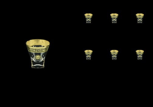 Fusion B5 FOGB H Liqueur Tumblers 65ml 6pcs in Lilit&Leo Golden Black Decor+H (41-396/H)