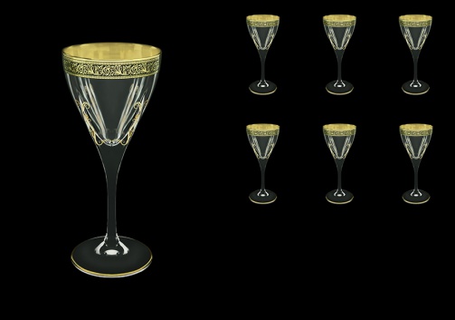 Fusion C3 FMGB H Wine Glasses 210ml 6pcs in Lilit Golden Black Decor+H (31-431/H)