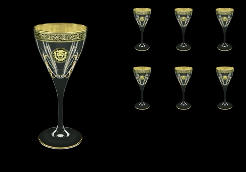 Fusion C3 FOGB H Wine Glasses 210ml 6pcs in Lilit&Leo Golden Black Decor+H (41-431/H)