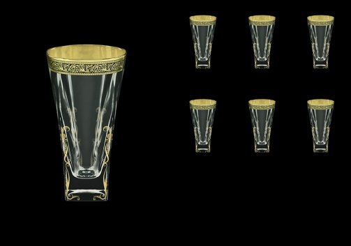 Fusion B0 FMGB H Water Glasses 384ml 6pcs in Lilit Golden Black Decor+H (31-398/H)