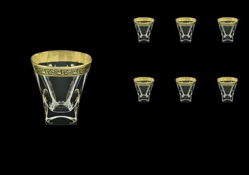 Fusion B2 FMGB H Whisky Glasses 270ml 6pcs in Lilit Golden Black Decor+H (31-397/H)