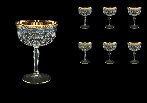 Opera CCH OEGC Champagne Bowl 240ml 6pcs in Flora´s Empire Golden Blue Decor (23-619)