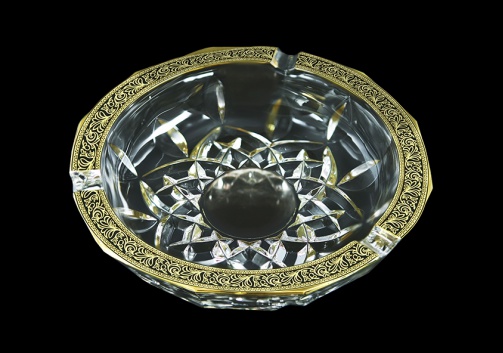 Opera PO OMGB Ashtray d17,5cm 1pc in Lilit Golden Black Decor (31-406)