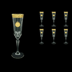 Adagio CFL AOGC Champagne Flutes 180ml 6pcs in Romance&Leo Golden Classic Decor (43-486)