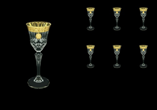 Adagio C5 AOGC Liqueur Glasses 80ml 6pcs in Romance&Leo Golden Classic Decor (43-480)