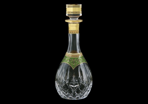 Opera RD OEGG Round Decanter 900ml 1pc in Flora´s Empire Golden Green Decor (24-662)