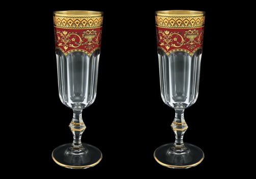 Provenza CFL PEGR Champagne Flutes 160ml 2pcs in Flora´s Empire Golden Red D. (22-524/2)