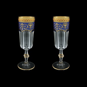 Provenza CFL PEGC Champagne Flutes 160ml 2pcs in Flora´s Empire Golden Blue D. (23-524/2)