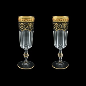 Provenza CFL PEGB Champagne Flutes 160ml 2pcs in Flora´s Empire Golden Black D. (26-524/2)