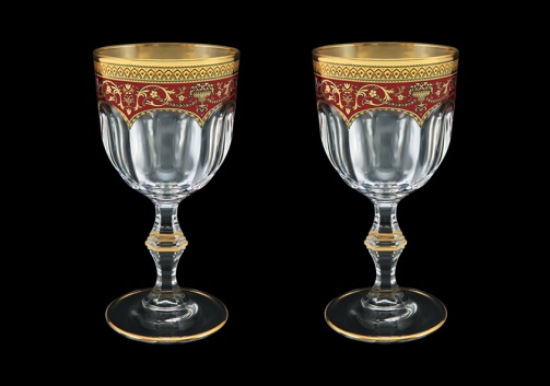 Provenza C2 PEGR Wine Glasses 230ml 2pcs in Flora´s Empire Golden Red Decor (22-523/2)
