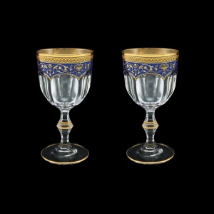 Provenza C2 PEGC Wine Glasses 230ml 2pcs in Flora´s Empire Golden Blue Decor (23-523/2)