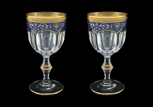 Provenza C2 PEGC Wine Glasses 230ml 2pcs in Flora´s Empire Golden Blue Decor (23-523/2)