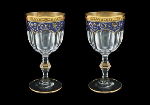 Provenza C2 PEGC Wine Glasses 230ml 2pcs in Flora´s Empire Golden Blue Decor (23-523/2)