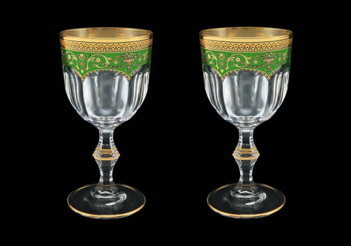 Provenza C2 PEGG Wine Glasses 230ml 2pcs in Flora´s Empire Golden Green Decor (24-523/2)