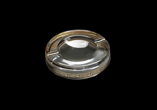 Look PO LMGB Ashtray d18,5cm 1pc in Lilit Golden Black Decor (31-670)