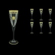 Fusion CFL FLGB Champagne Flutes 170ml 6pcs in Antique&Leo Golden Black Decor (42-434)