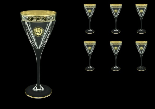 Fusion C2 FLGB Wine Glasses 250ml 6pcs in Antique&Leo Golden Black Decor (42-432)