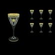 Fusion C3 FLGB Wine Glasses 210ml 6pcs in Antique&Leo Golden Black Decor (42-431)