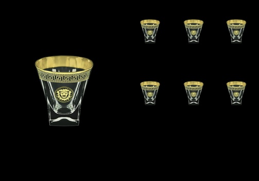 Fusion B3 FLGB Whisky Glasses 200ml 6pcs in Antique&Leo Golden Black Decor (42-437)