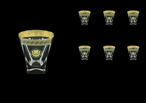 Fusion B2 FLGB Whisky Glasses 270ml 6pcs in Antique&Leo Golden Black Decor (42-397)