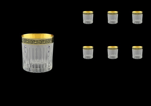 Timeless B3 TMGB SKCR Whisky Glasses 313ml 6pcs in Lilit Gold. Black D.+SKCR (31-110/bKCR)