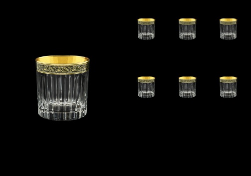 Timeless B3 TMGB Whisky Glasses 313ml 6pcs in Lilit Golden Black Decor (31-279)