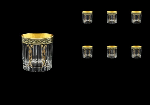 Timeless B3 TMGB H Whisky Glasses 313ml 6pcs in Lilit Golden Black Decor+H (31-279/H)