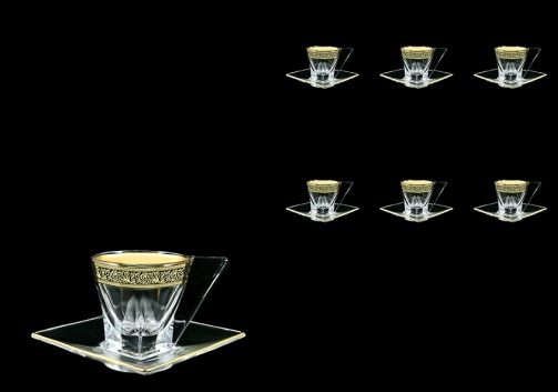 Fusion CA FMGB Cup Cappuccino 190ml 6pcs in Lilit Golden Black Decor (31-334/6)