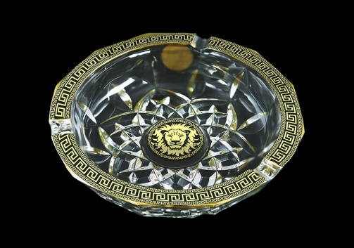 Opera PO OLGB Ashtray d17,5cm 1pc in Antique&Leo Golden Black Decor (42-406)