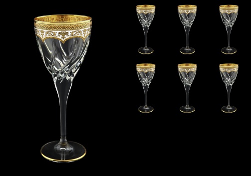 Trix C2 TEGW Wine Glasses 240ml 6pcs in Flora´s Empire Golden White Decor (21-563)
