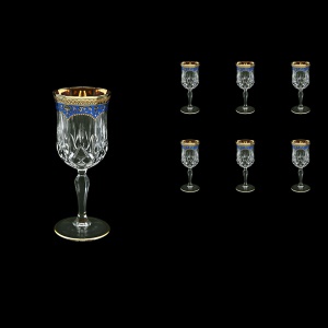 Opera C4 OEGC Wine Glasses 120ml 6pcs in Flora´s Empire Golden Blue Decor (23-652)