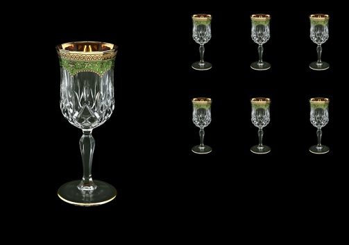 Opera C4 OEGG Wine Glasses 120ml 6pcs in Flora´s Empire Golden Green Decor (24-652)