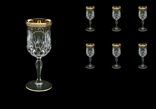 Opera C4 OEGB Wine Glasses 120ml 6pcs in Flora´s Empire Golden Black Decor (26-652)