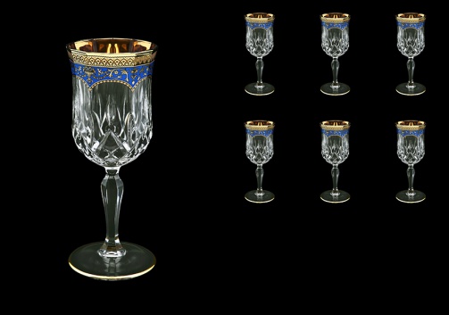 Opera C3 OEGC Wine Glasses 160ml 6pcs in Flora´s Empire Golden Blue Decor (23-653)