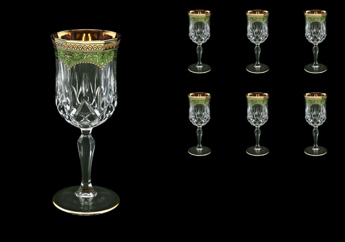 Opera C3 OEGG Wine Glasses 160ml 6pcs in Flora´s Empire Golden Green Decor (24-653)
