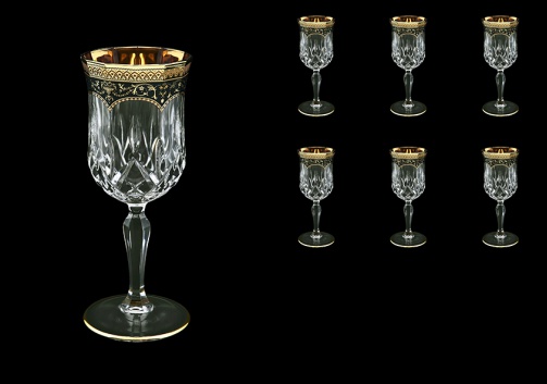 Opera C3 OEGB Wine Glasses 160ml 6pcs in Flora´s Empire Golden Black Decor (26-653)