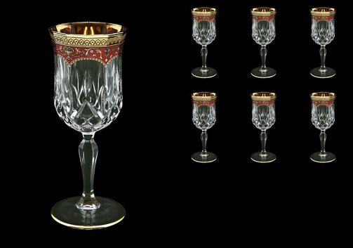 Opera C2 OEGR Wine Glasses 230ml 6pcs in Flora´s Empire Golden Red Decor (22-654)