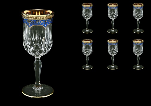 Opera C2 OEGC Wine Glasses 230ml 6pcs in Flora´s Empire Golden Blue Decor (23-654)