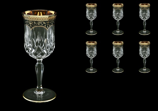 Opera C2 OEGB Wine Glasses 230ml 6pcs in Flora´s Empire Golden Black Decor (26-654)