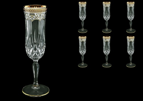 Opera CFL OEGW Champagne Flutes 130ml 6pcs in Flora´s Empire Golden White Decor (21-655)