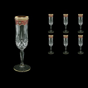 Opera CFL OEGR Champagne Flutes 130ml 6pcs in Flora´s Empire Golden Red Decor (22-655)