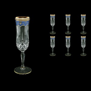 Opera CFL OEGC Champagne Flutes 130ml 6pcs in Flora´s Empire Golden Blue Decor (23-655)