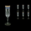 Opera CFL OEGC Champagne Flutes 130ml 6pcs in Flora´s Empire Golden Blue Decor (23-655)