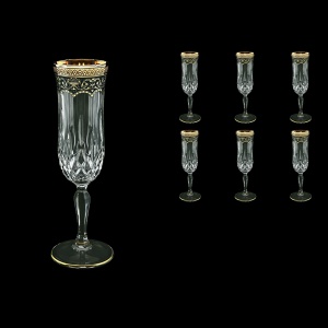 Opera CFL OEGB Champagne Flutes 130ml 6pcs in Flora´s Empire Golden Black Decor (26-655)